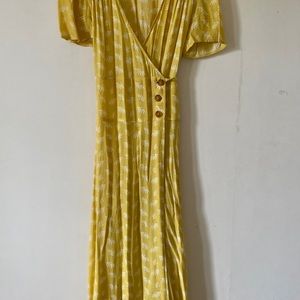 C’eat Moi Yellow Wrap dress size L